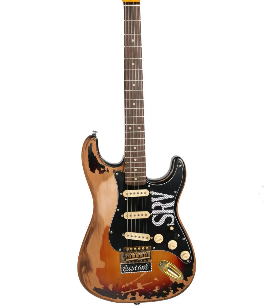 

Handmade Heavy Relic SRV Solid Alder Body Electric Guitar Tremolo Bridge 6string