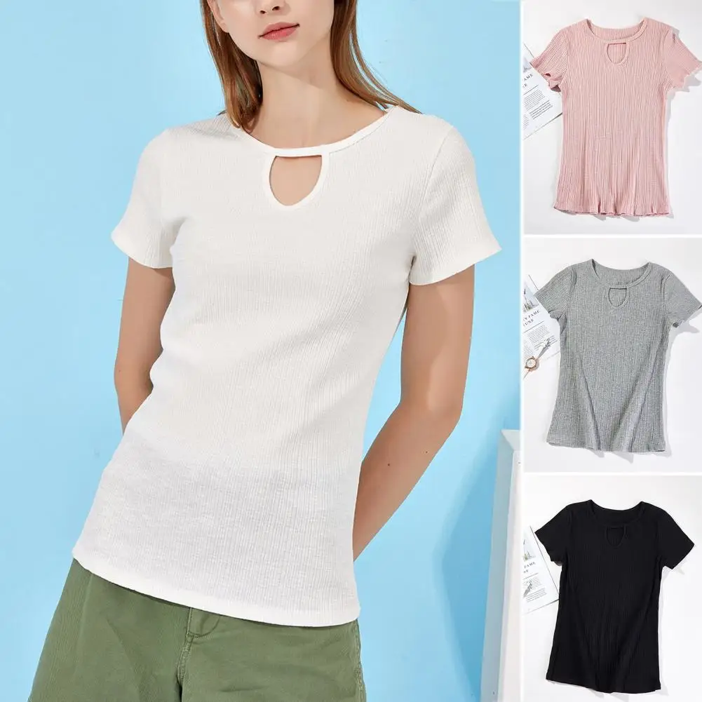 

Comfy Breathable Summer Pullover Loose Knitted Tee Top Female Clothing