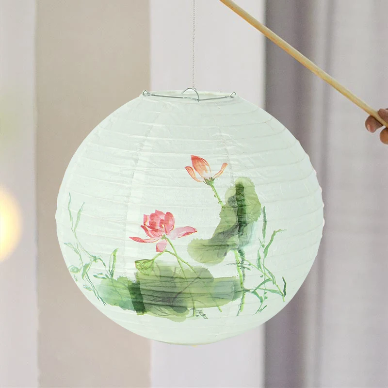 

Круглая бумажная лампа Сосна/Лотос/Цветение сливы