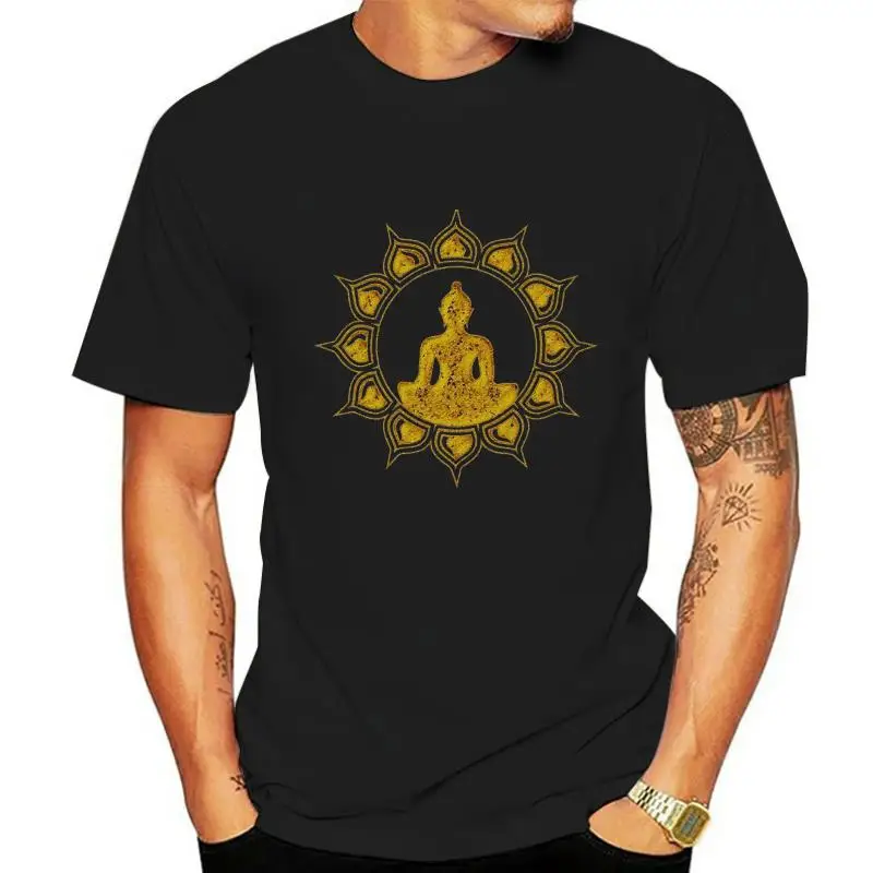 

Мужская футболка Будда медитация Лотос цветок буддизм религиозная Релаксация футболка Новинка футболка для женщин
