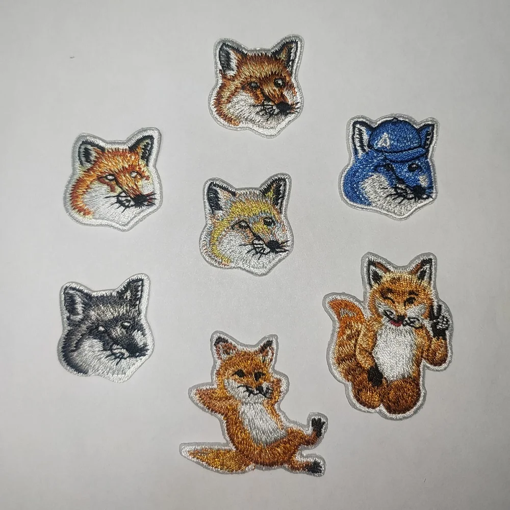 

5/7Pcs Rowling Chic Fox Head Ironing Brand Embroidered Patches For on Clothing T Shirt Thermo adhesive DIY Badges Stickers decor