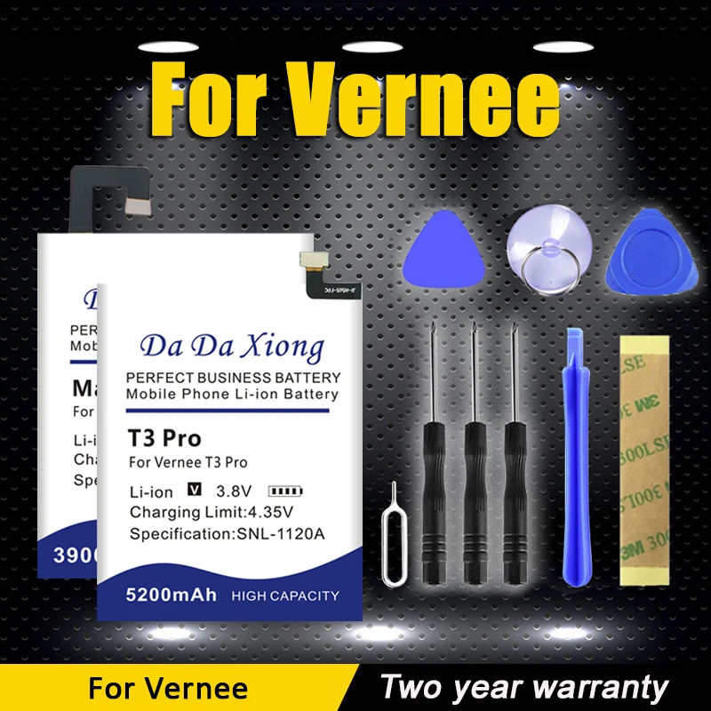 

DaDaXiong VerneeThor VerneeT3Pro VerneeM5 Replace Battery For Vernee Thor E Plus Mix 2 Mars T3 Pro Apollo Lite M5 + Free Tools