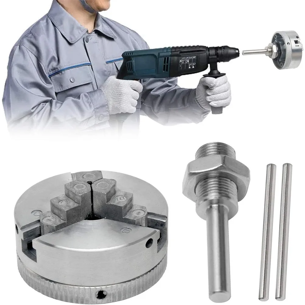 

High Carbon Steel 3 Jaws Manual Lathe Chuck Self Centering Clamp For Electric Hammer Drill Connecting Rod Accessories