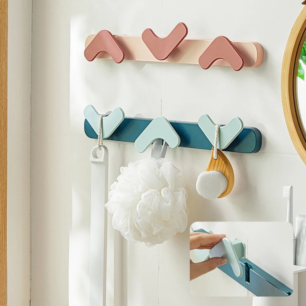 

Coat Rack Shelf Punch-free Adjustable Wall Mounted Wall Shelf with Hooks for Entryway Bathroom