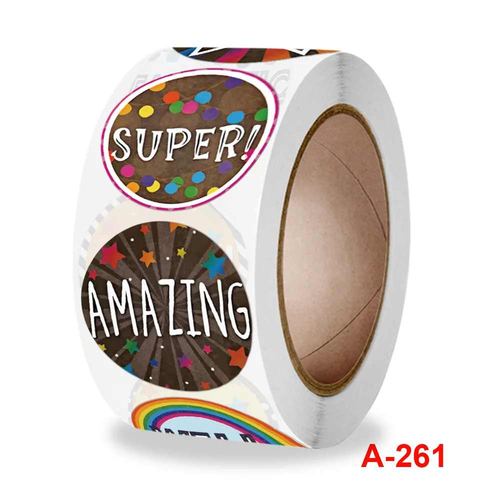 500 шт./рулон/1 дюйм детские милые наклейки с покрытием Подарочная коробка