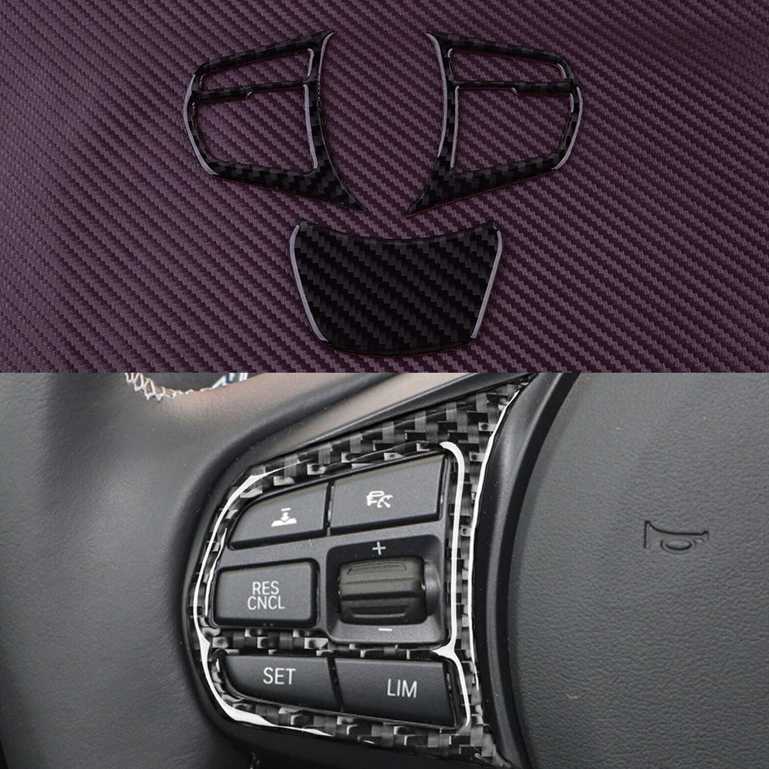 

1 комплект кнопки на рулевое колесо, нижняя крышка, наклейка, черное углеродное волокно, подходит для Toyota GR Supra A90 2020 2021 2022