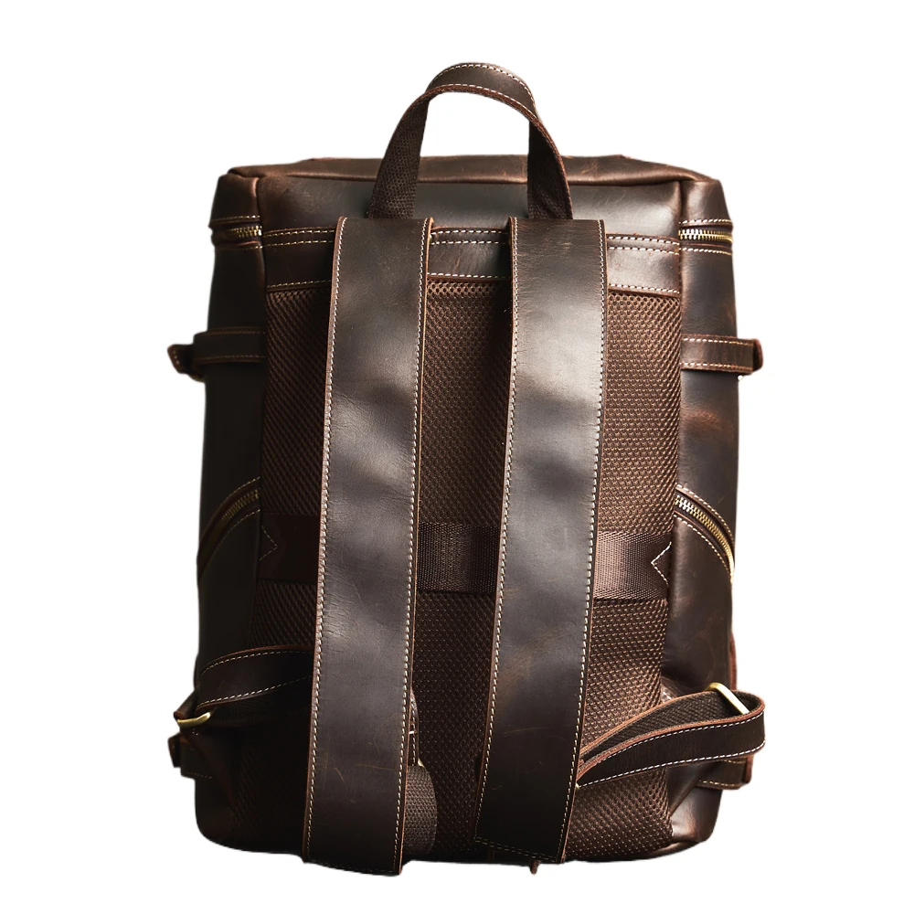Мужские винтажные рюкзаки из натуральной кожи дорожные походные сумки