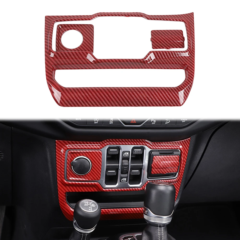 

USB Window Control Panel Decoration Cover Trim Decal for Jeep Wrangler JL Gladiator JT 2018-2023 Car Inner Accessories Lighter