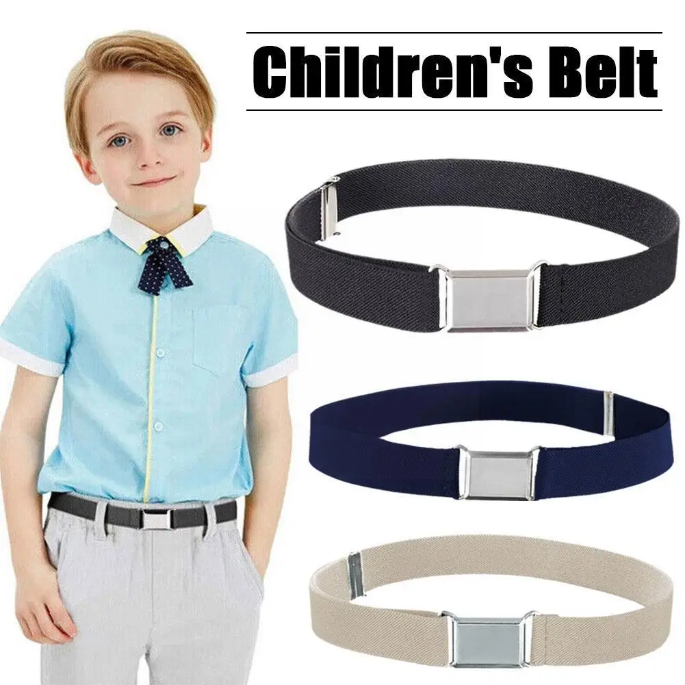 Children's Belts For Boys Girls Elastic Stretch Adjustable Belt Trouser Waistband With Buckle For Kids O0L5