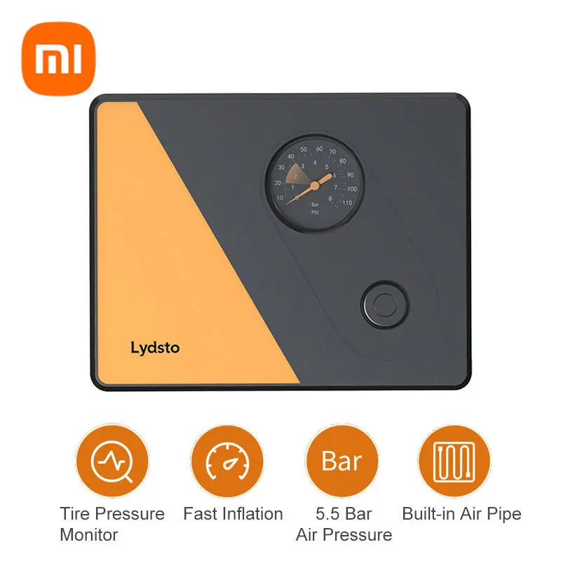

Портативный насос для накачивания шин Xiaomi Lydsto, 12 В, бар, воздушный компрессор, датчик давления в шинах мотоцикла и автомобиля, надувной насос