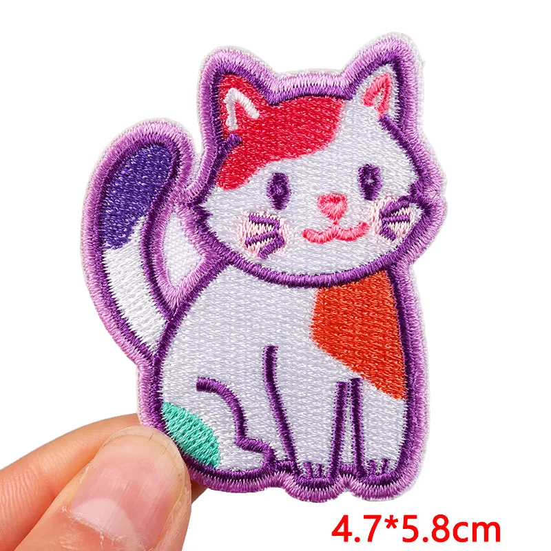 Джинсовая нашивка с вышивкой сделай сам рисунком/животного бабочка кошка