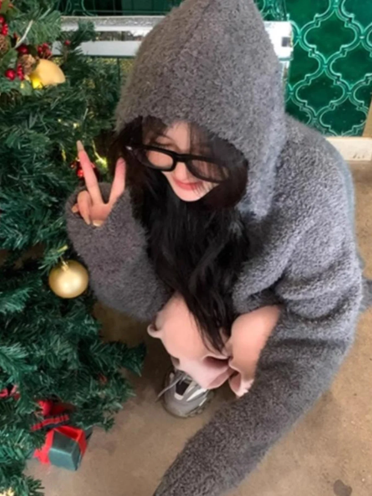 Idle Sle на молнии высококачественный норковый бархатный вязаный кардиган с