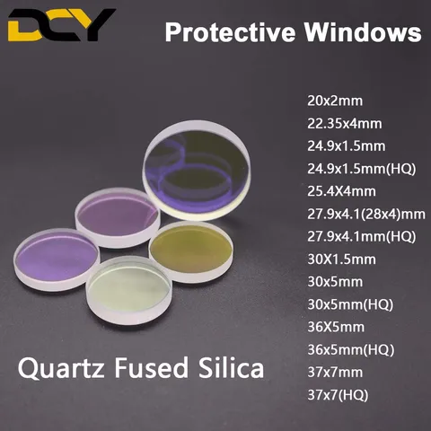 Защитное стекло для лазера 20*2 22,35*4 27,9*4,1 30*5 36*5 37*7 1064 нм - изображение