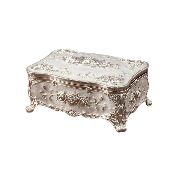 

Металлическая шкатулка для украшений в форме розы