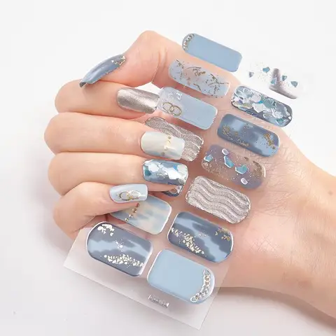 Наклейки для ногтей полное покрытие розовые цветы