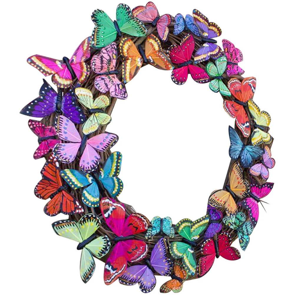 

Wreath Door Spring Butterflies Frontfake Wreaths Garland Outdoor Small Welcome Outside Decorating Crafts Decor Flower Large