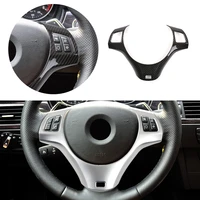 carbon texture car interior steering wheel panel switch button cover frame trim for bmw 3 series e90 2005 2009 2010 2011 2012