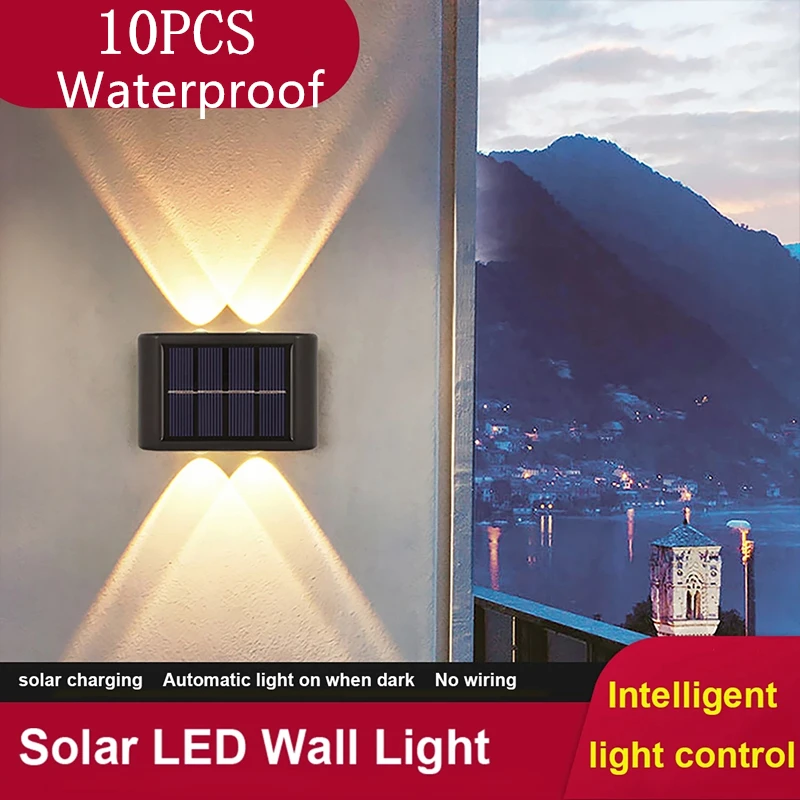 

Светодиодная Солнечная настенная лампа, наружная Водонепроницаемая фотолампа, светящаяся фотолампа