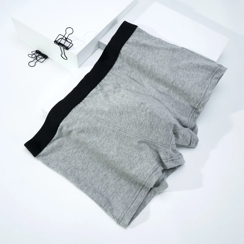 Goodeal 4pcs Boxer Mens Underwear Cotton Underpants Pure High Quality Male Solid Color Shorts Comfortable Breathable Panties