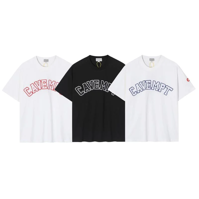 

22SS Basic Style Ound Neck Logo Embroidery Cavempt T Shirt Men Women EU Size 100% Cotton Cavempt Top Tees Fashion Summer Jaqueta