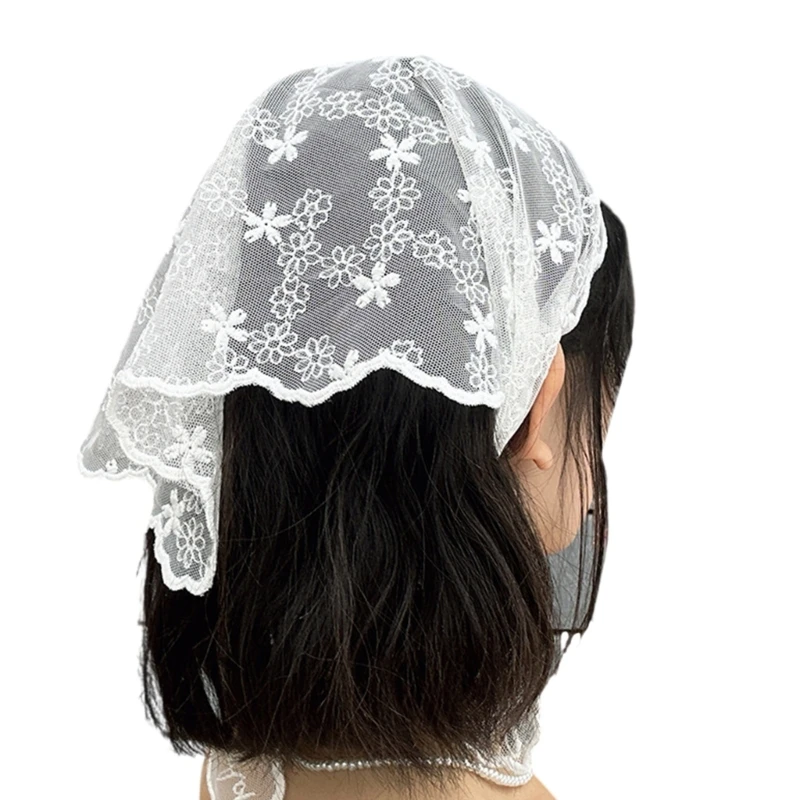 Привлекательная повязка для волос шарф банданы кружевная на голову современные