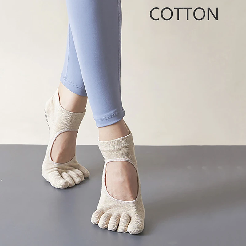 

1 Pair Toeless Non Skid Sticky Grip Yoga Socks for Women Anti Slip Lady Gym Fitness Sports Pilates Professional Dance Sock