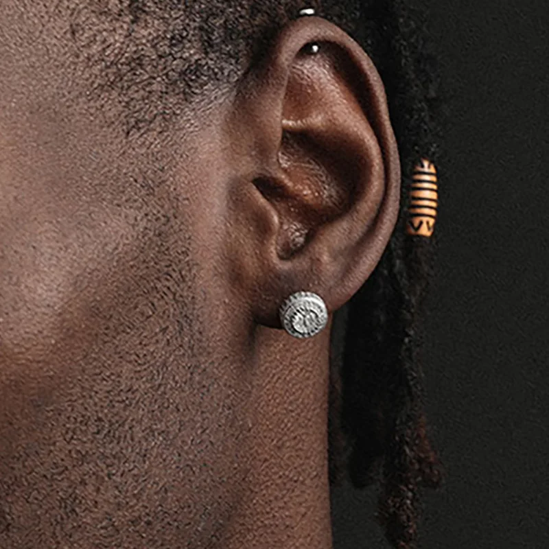 Роскошные серьги-гвоздики в стиле панк для женщин и мужчин циркониевые серьги