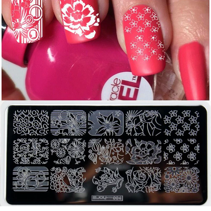 

1Pc Flower Leaves Nail Stamping Plates 12X6cm Floral Abstract Geometry Image Printing Stencil Nail Art Stamp Templates Tools ZJO