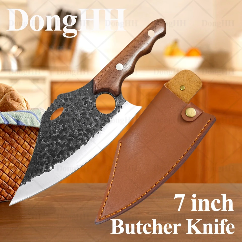 

7 Inch Multifunctional Knife Damask Stainless Steel Bucther Knife Fish Scaler Scraper Meat Cleaver Slicer Boning Knives