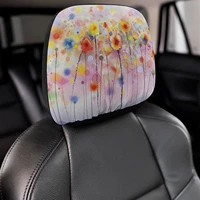 watercolor poppy flower smudging art design pattern 2 pack car headrest cover seat rest protector cover universal fit m