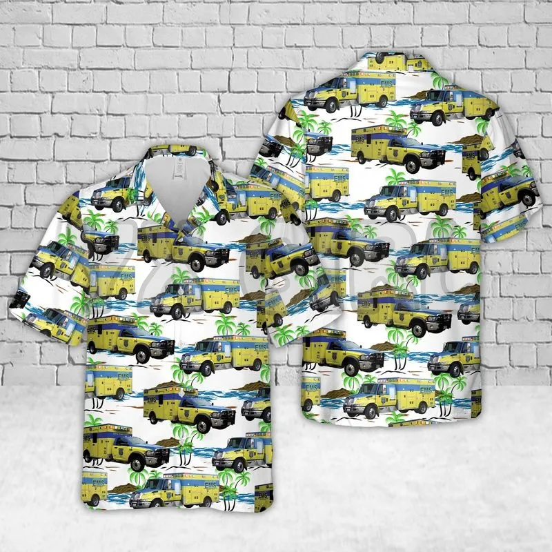 

Summer Shirts Austin-Travis County EMS Texas 3D All Over Printed Hawaiian Shirt Men's For Women's Harajuku Casual Shirt Unisex