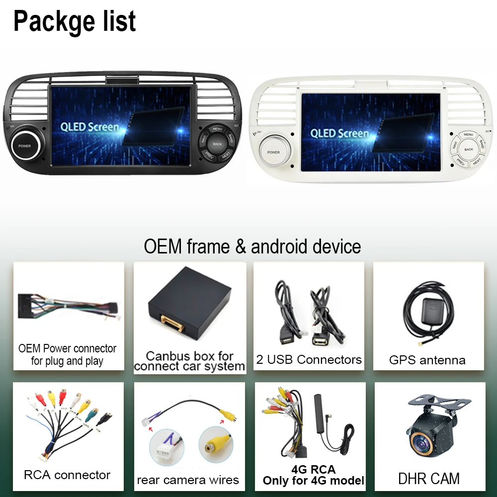 7-дюймовый автомобильный Android для FIAT 500 Abarth 2007-2015 видеоплеер сенсорный QLED экран