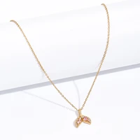 pink mermaid diamond pendant necklace cute and temperament girls clavicle chain