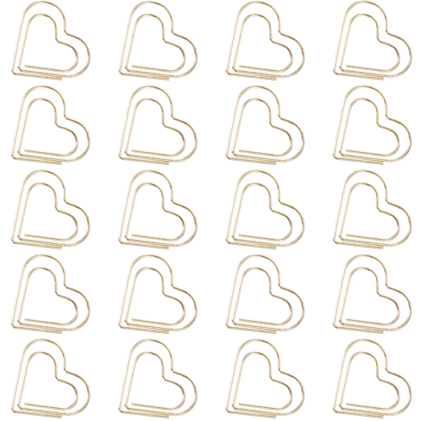 

50 Pcs The Gift Paper Clips File Heart Paperclips Peach Office Document Delicate Metal Cute Decorative