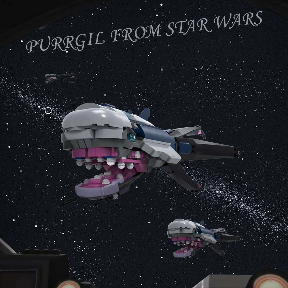 

539PCS Purrgil Blocks Power Toys for Boys Massive Whale Educational Children Creatures in Space Construction