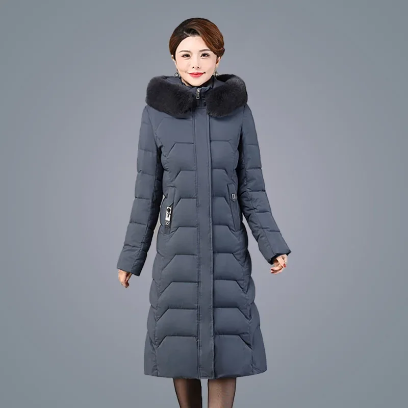 Женское зимнее тонкое пальто выше колена парки с хлопковой подкладкой верхняя