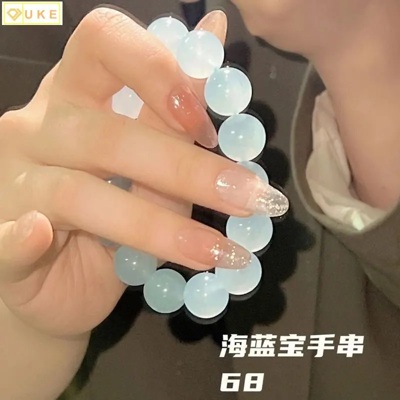 

Браслет UMQ с бусинами, рекомендуется ледяной прозрачный белый нефрит с градиентными цветами, шнурок для студенток и подруг