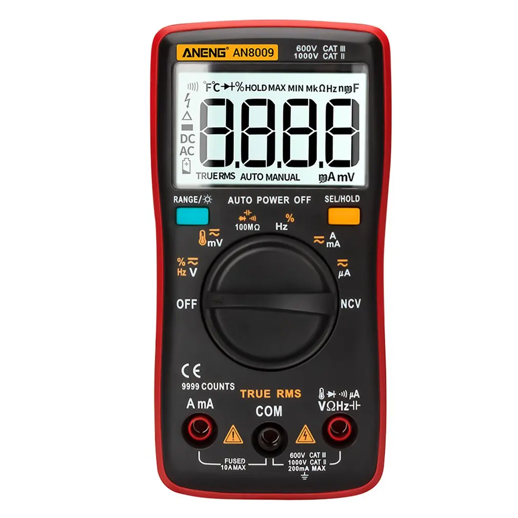 

Digital Multimeter ANENG AN8009 Transistor Tester Capacitor True-RMS Tester Automotive Electrical Capacitance Meter Temp Diode