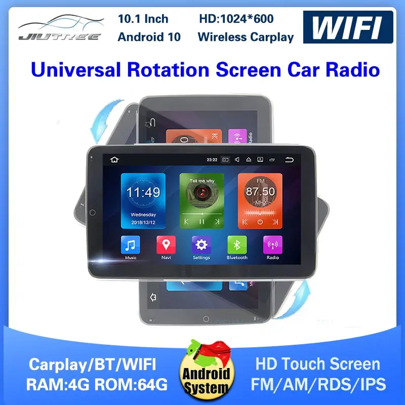 Автомагнитола на Android универсальный мультимедийный плеер с поворотным экраном 10