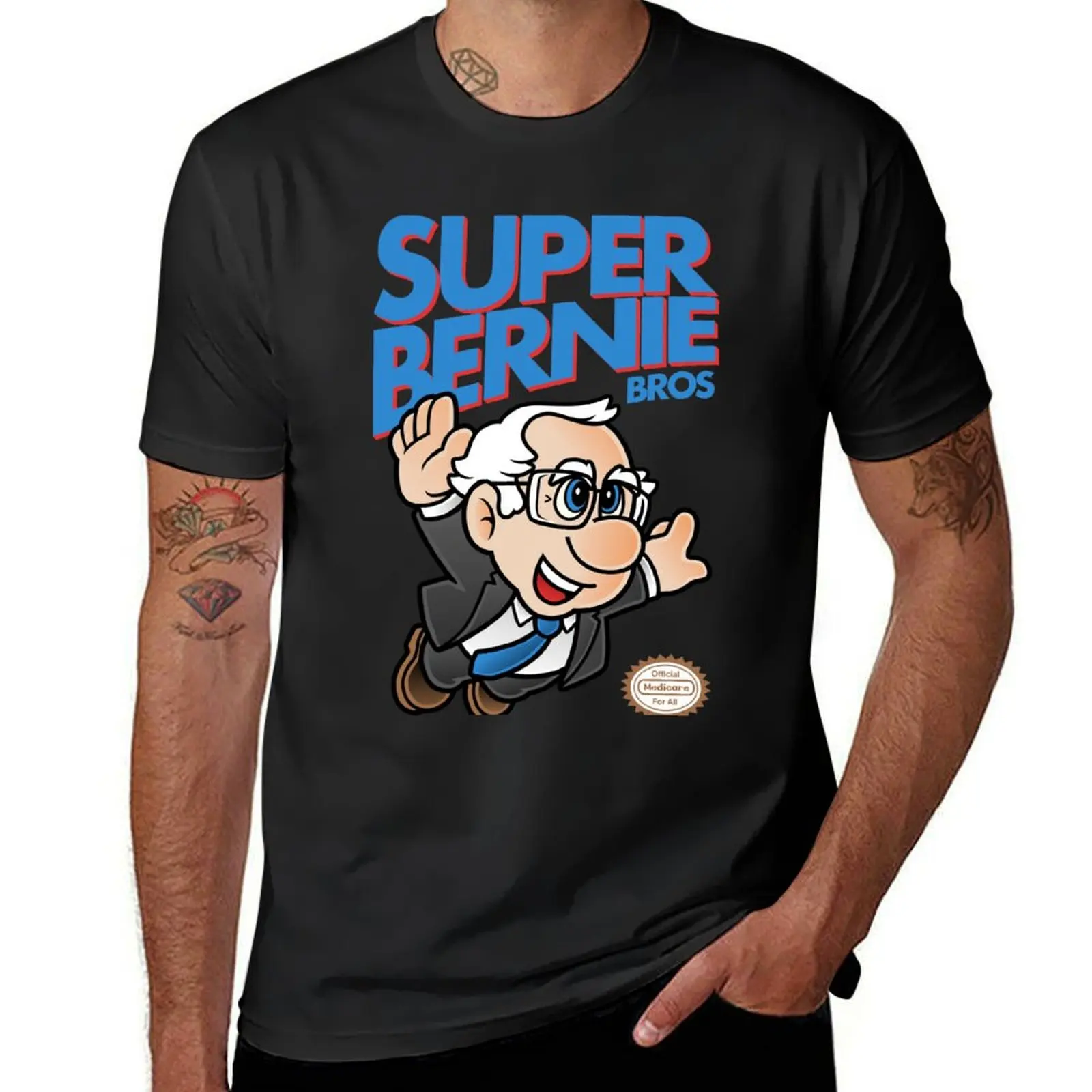 Футболка мужская с надписью Super Bernie Bros одежда в эстетике простая белая