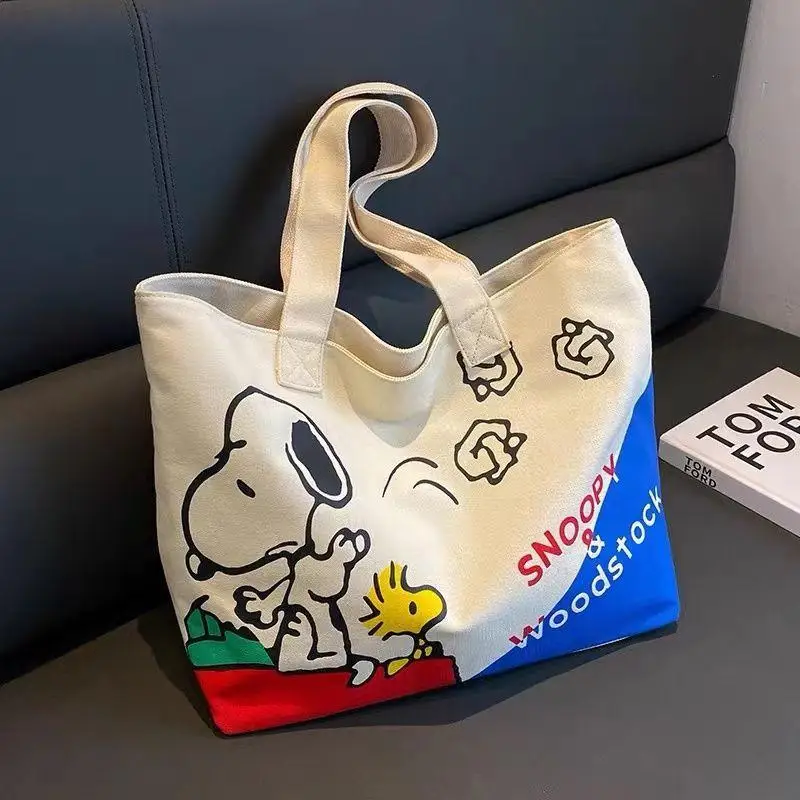 

Snoopy Tote Bag Y2K Bag Canvas Bag Women's Large Capacity 2023 New Cartoon Snoopy Tote Bag One Shoulder Tote Bag Bags for Girls