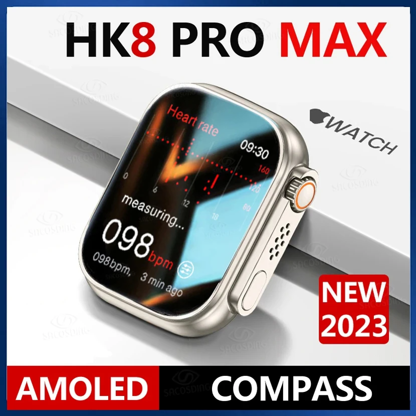

2023 New HK8 Pro MAX Ultra Smart Watch Series 8 49mm 2.12 Inch Amoled Screen High Refresh Rate NFC Smartwatch Sport Compass Game