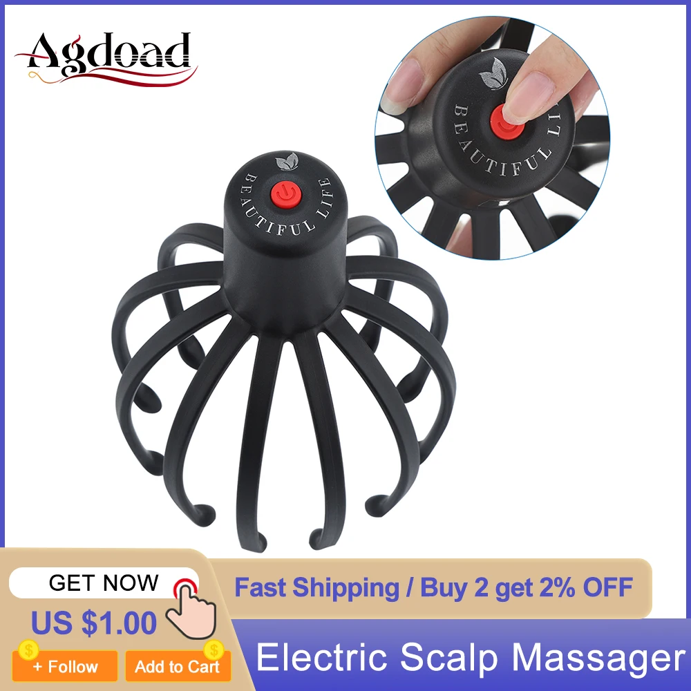 

Electric Head Massager Stress Relief Hand Free Octopus Claw Scalp Massager For body Head Scratcher Hair Stimulation Health Care