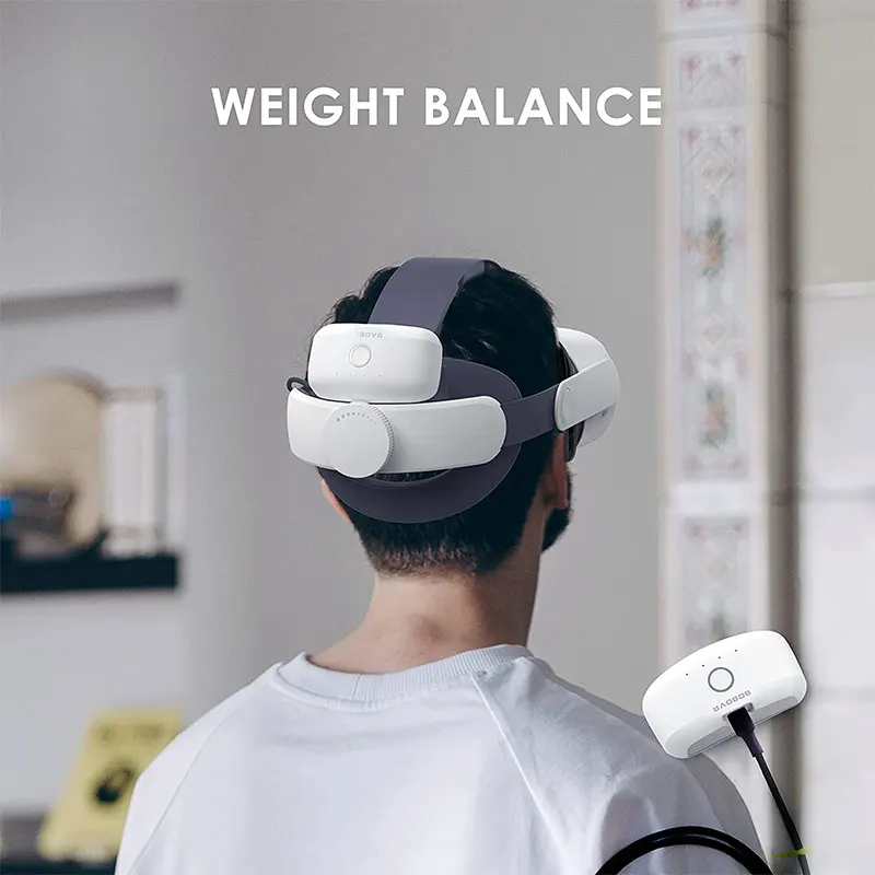 BOBOVR M1 Plus Battery Head Strap Compatible with Meta Quest 2 5200mah Elite Strap Enhanced Support with Battery Pack Power Bank
