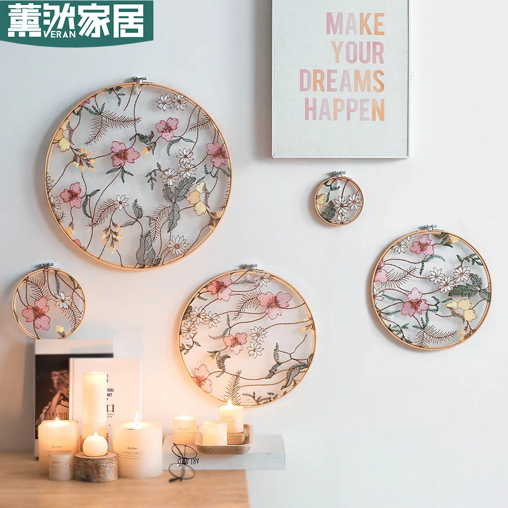 

1pcs Hand-embroidered embroidery garden ornaments wedding decoration display rack ornaments bedroom pendants