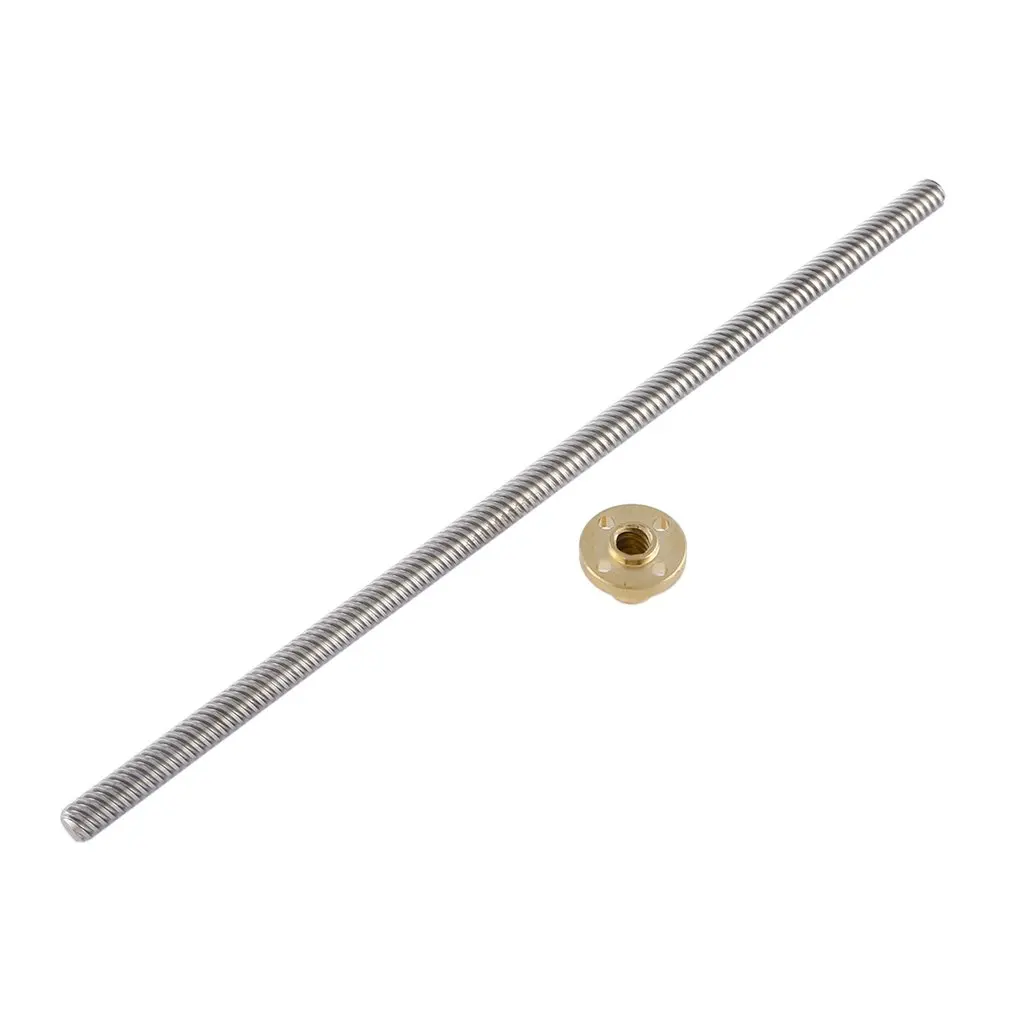 

T8 Lead Screw 3D Printer Parts 250 300 350 400 500 mm Leadscrew Parts Trapezoidal Rods Nuts for Reprap 3D Printer THSL-300-8D