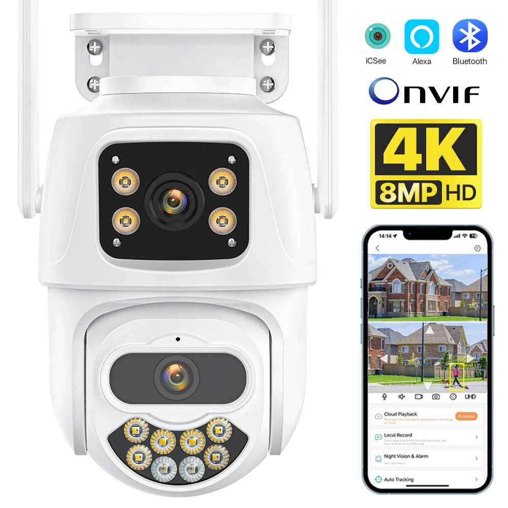 

IP-Камера уличная с поддержкой Wi-Fi, 4K, 8 Мп, HD, PTZ