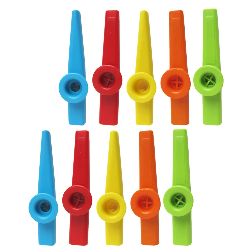 

10 Pcs Plastic Flutes Kazoo Performance Kazoos Portable Kids Musical Instrument Plaything Aldult Mouth Colorful Child
