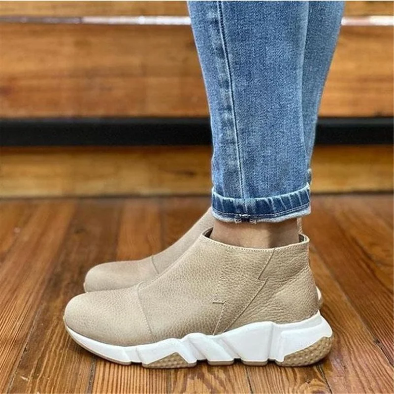 Europe Plus Size 43 Women Fashion Sneakers 2022 New Wedges Platform Shoes for Woman Botas De Mujer Solid Ladies Casual Loafers