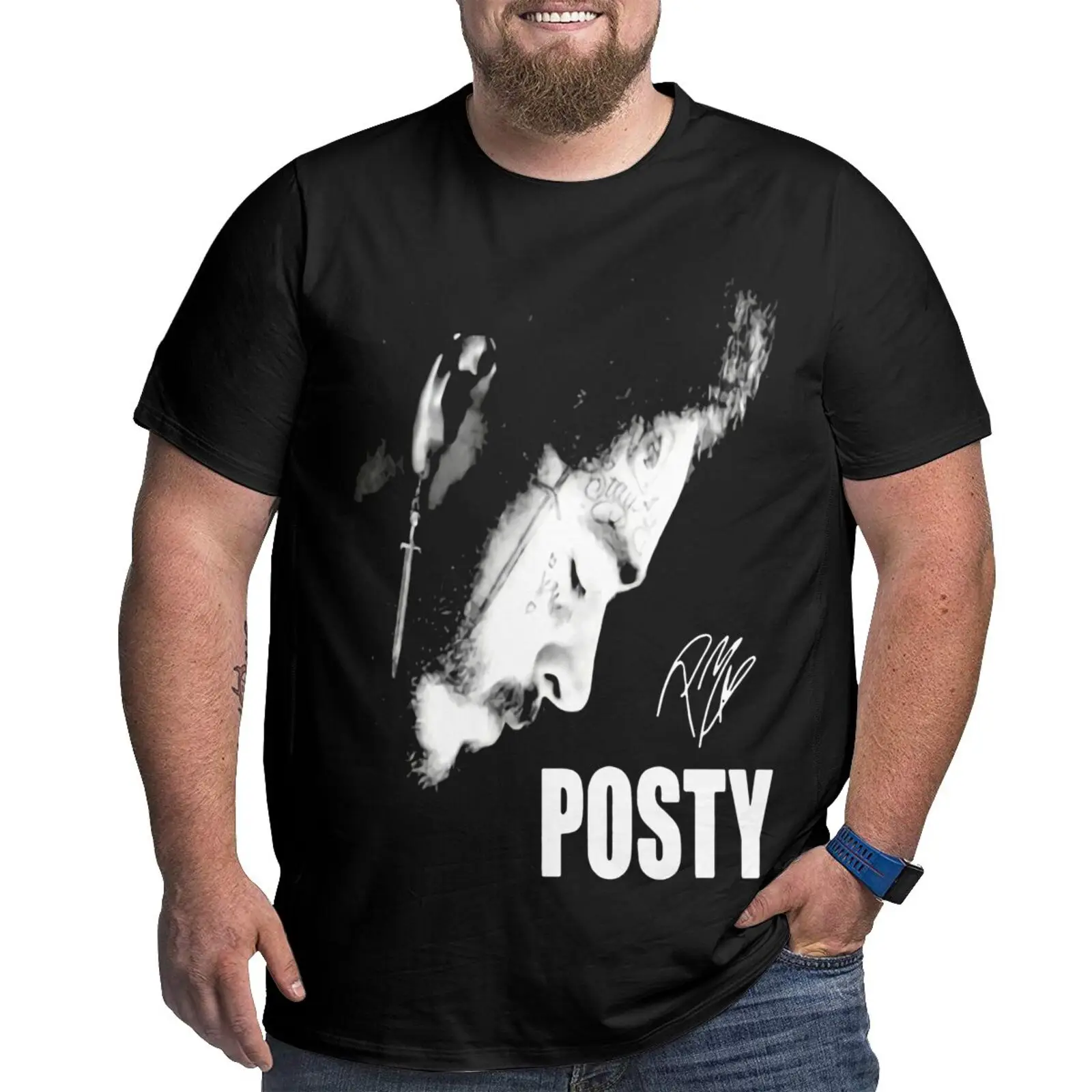 

Футболка Post Malone Posty мужская оверсайз с надписью, тенниска с графическим принтом, майка для мужчин